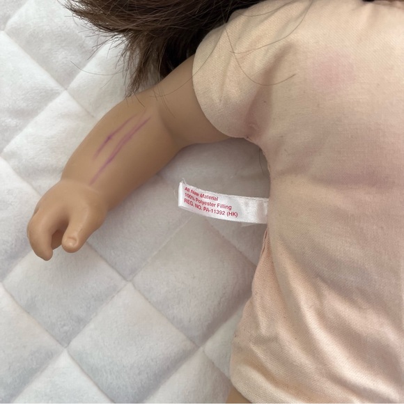 American Girl Bitty Baby Doll brown eyes brown hair tan skin - Picture 3 of 6